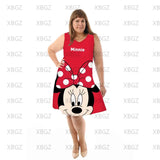 Sexy Plus Size Dresses for Women 4xl 5xl 6xl Beach Dress Elegant Chubby Minnie Mouse Chic Woman Mickey Summer 2022 Boho Disney