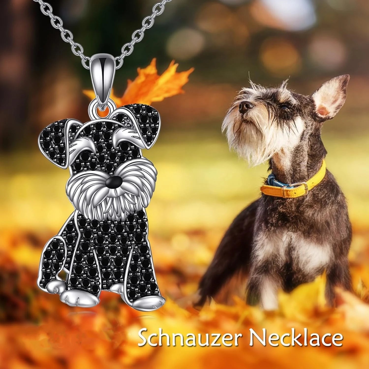 1Pc Cute Schnauzer Pendant Necklace Exquisite Women's Cartoon Pet Dog Memorial Jewelry Accessories Perfect Gift for Dog Lovers