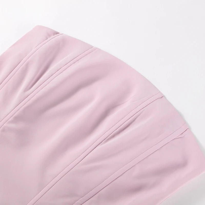 Elegant Shawl Pleated Top Long Skirt Women Set Sleeveless Tops Diamond Shawl High Waist Fashion Evening Skirts Summer Lady Suit