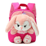 Plush  Rabbit Backpack for Boys Girls Kids Children SchoolBag Cute Bow Tie Cartoon School Bags Kindergarten Preschool Baby Bag