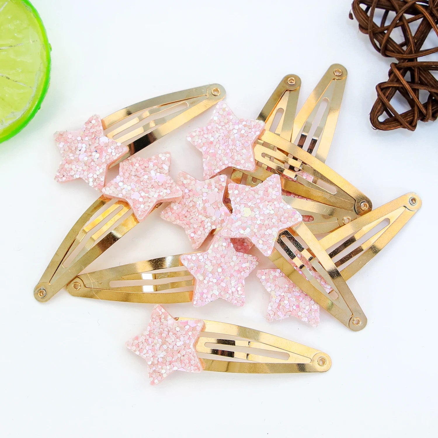 10pcs Glitter Star Hair Clips Kids Lovely Star Shaped Hairpins Girls Hair Clips Barrettes Kids Children Hair Accessories