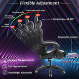 Gaming Chair Footrest Massage Swivel Ergonomic Racing Computer Office Chair With LED bluetooth Speaker Height Adjustable