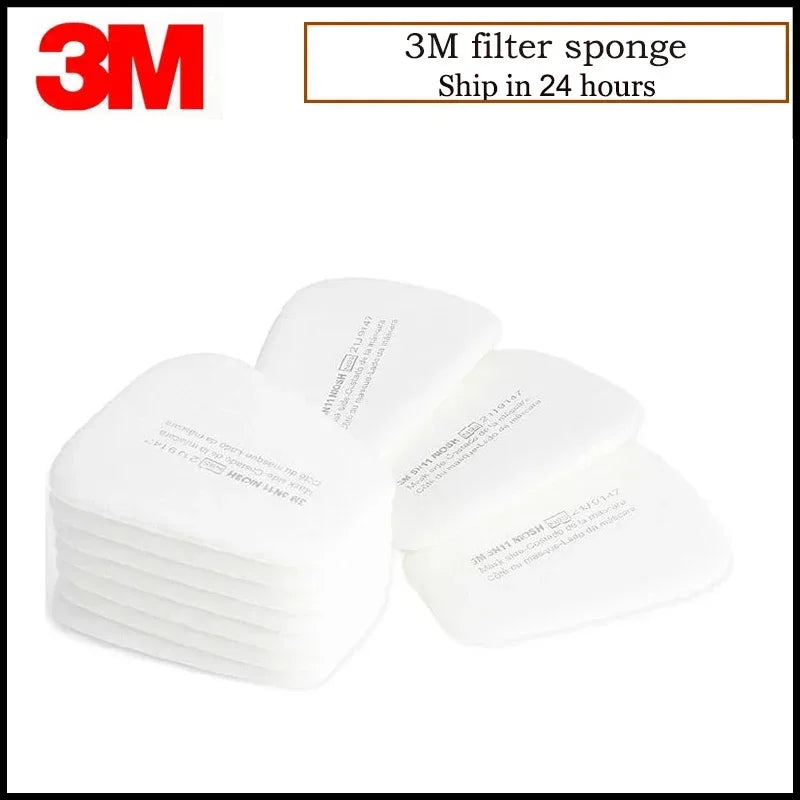 10pcs/Box 3M 5N11 Cotton Filters For 6200/7502/6800 Dust Gas Mask Accessories Painting Spraying Replaceable Filtering