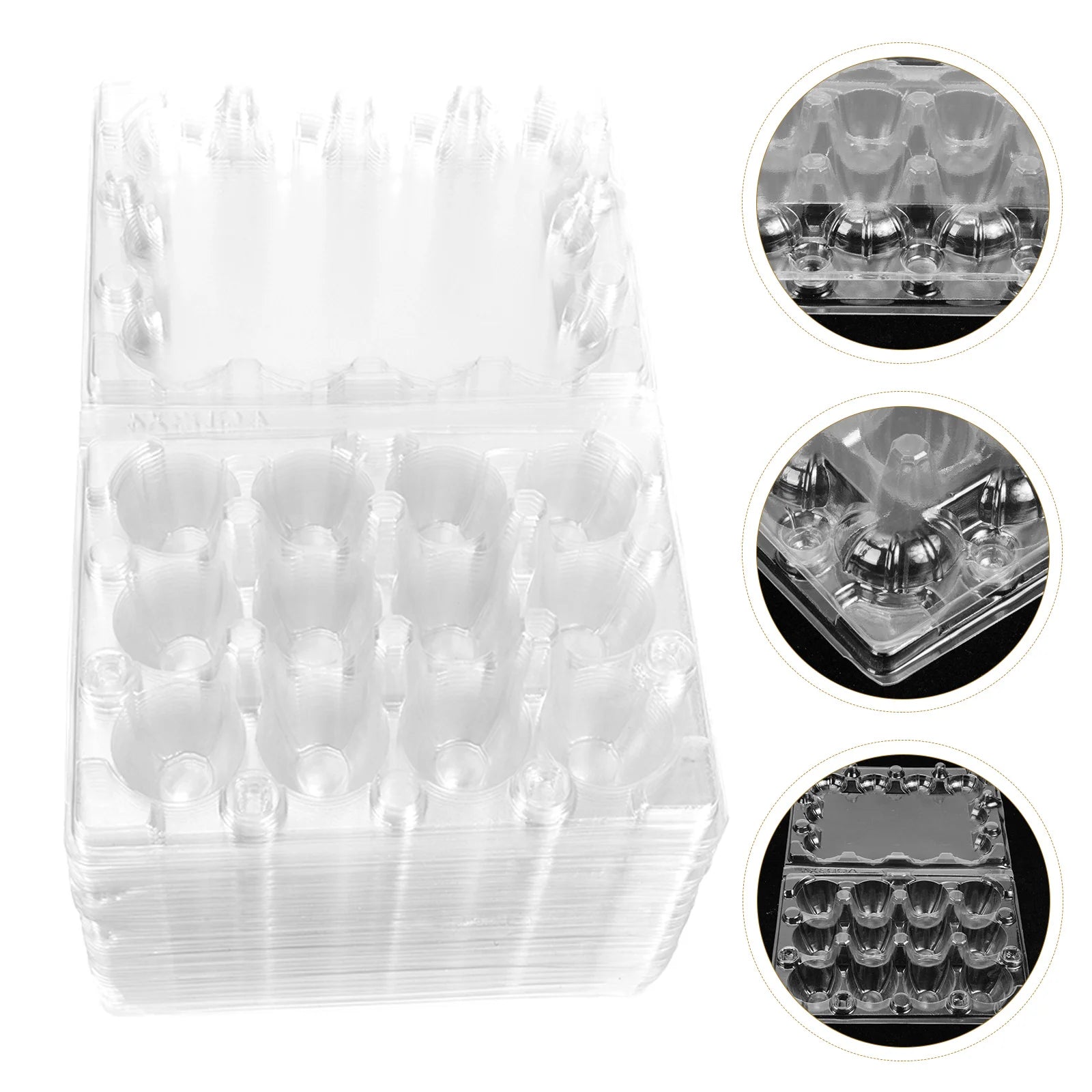 50 Pcs Quail Egg Tray Organizer Plate Kitchen Disposable Serving Trays Storage Plastic Pallets Container Carton