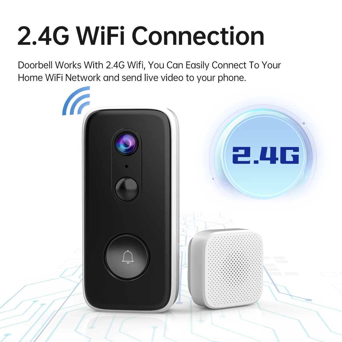 JOOAN 3MP Wireless WiFi Doorbell Video Intercom DoorBell with Camera Smart Phone DoorBell Camera Battery PIR Motion Detector