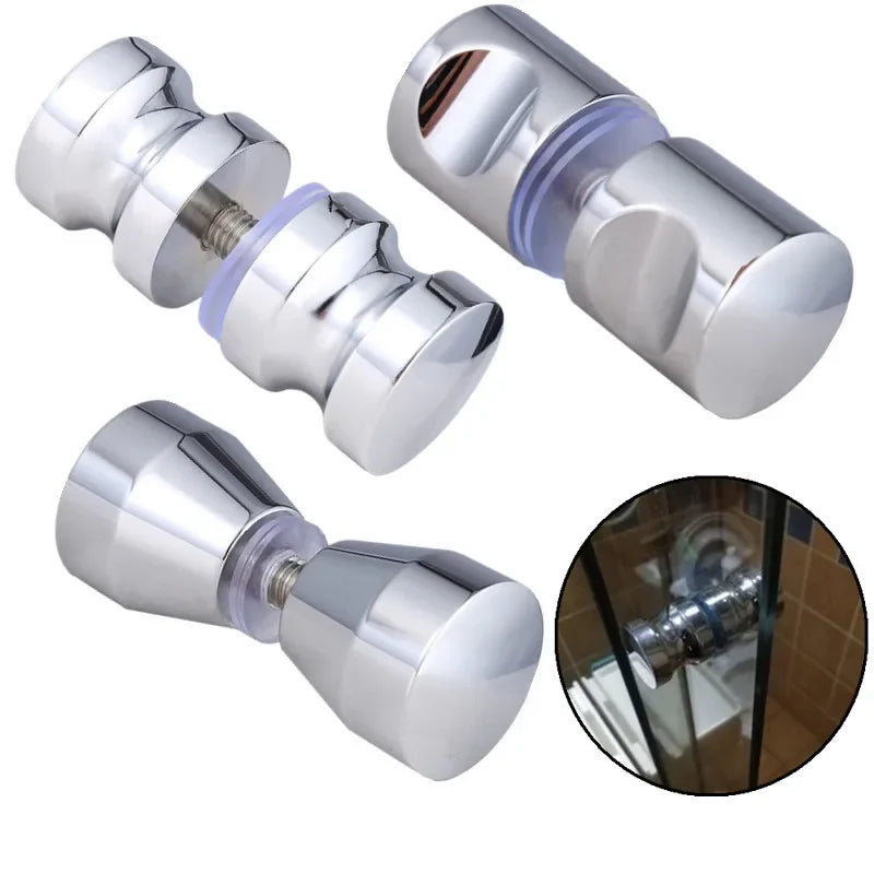 Aluminum Alloy Door Handle Back-to-Back Single Glass Knob Puller Bathroom Shower Cabinet Home Hardware