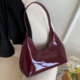 Fashion Shoulder Bag Women's Patent Leather Tote Versatile  Satchel Hobo Bag Girl Brand Designer Zipper Small Handbags