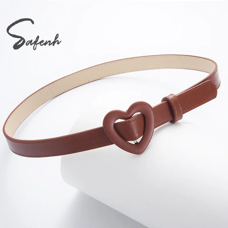 Fashion Shiny Glitter Ladies Waist Belt Heart Pin Buckle Jeans Belts For Women Pu Waistbands Pink Silver Jeans Decorative Belt