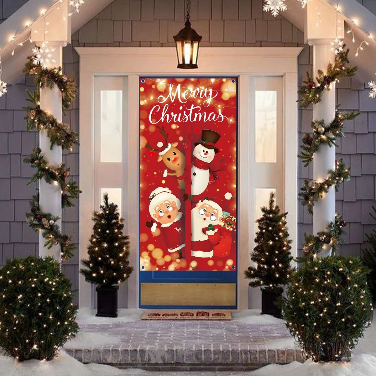 Christmas Hanging Flag Banner Door Decor Christmas Decoration 2024 For Home Christmas Ornaments Navidad Noel Gifts New Year 2025