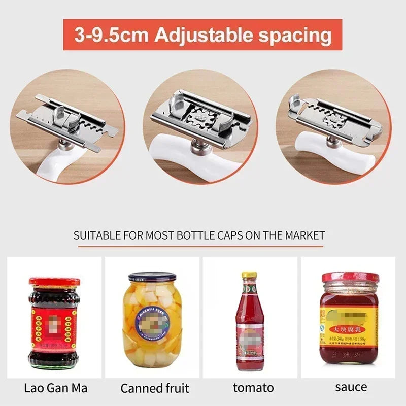 Multi-function Bottle Cap Opener Stainless Steel Adjustable Lids Off Jar Opener Labor-saving Screw Can Opener for Kitchen Gadget