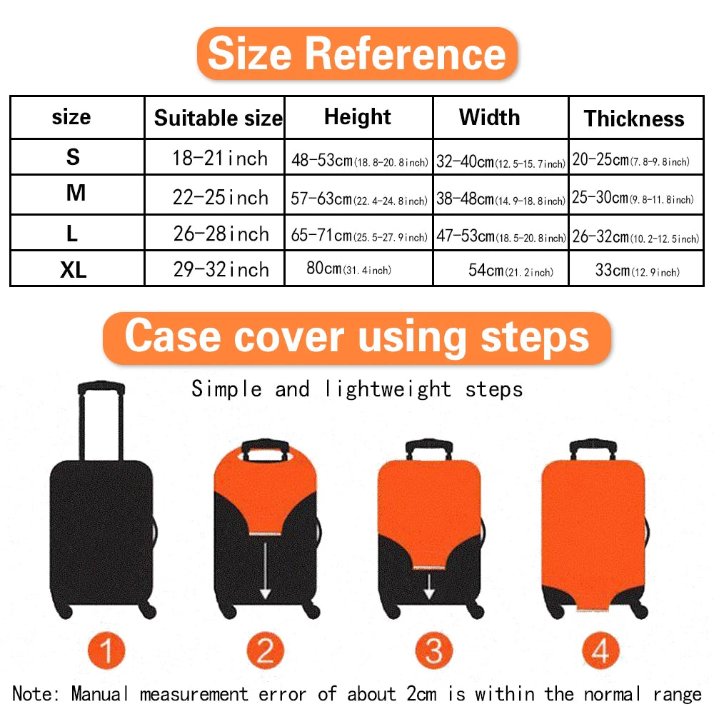 Luggage Cover Suitcase Protector Skateboard Bear Thicken Elasticity Dust Cover Travel Anti-scratch Protective 18-32 Inch Trolley