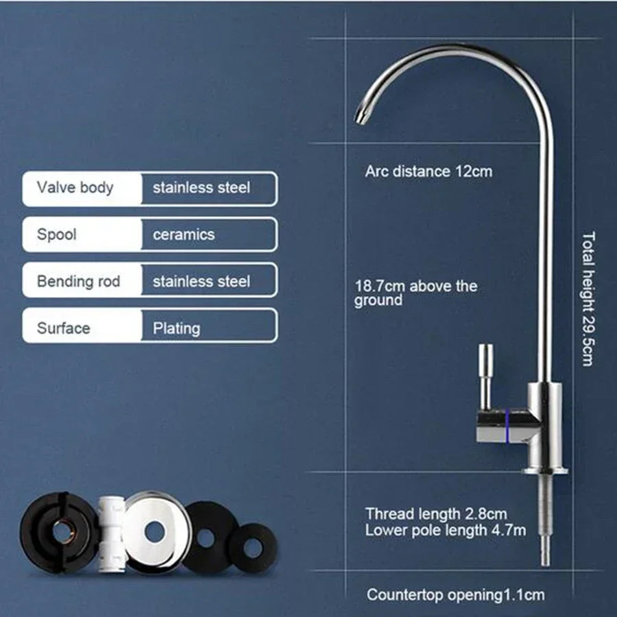 Water Filter Faucet, Lead-Free Purifier Filtered Faucet Fits Reverse Osmosis Units or Water Filtration System Kitchen RO Faucet