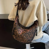 Leopard Print Crossbody Bags for Women Corduroy Casual Shoulder Tote Bags Ladies Sac A Main Femme Designer Luxury Handbags 2024