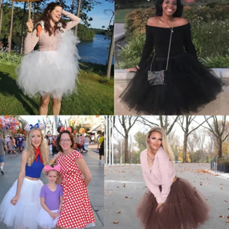 2024 New Arrival Star Tulle Petticoat Vintage Knee Length Puffy Crinoline Underskirt Prom Gown Black Blue Pettskirt Women