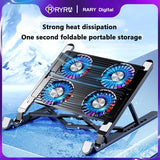 RYRA Laptop Desktop Stand Cooling Fans Laptop Cooling Pad Base Foldable Support Rack Computer Mute Laptop Table Folding Holder