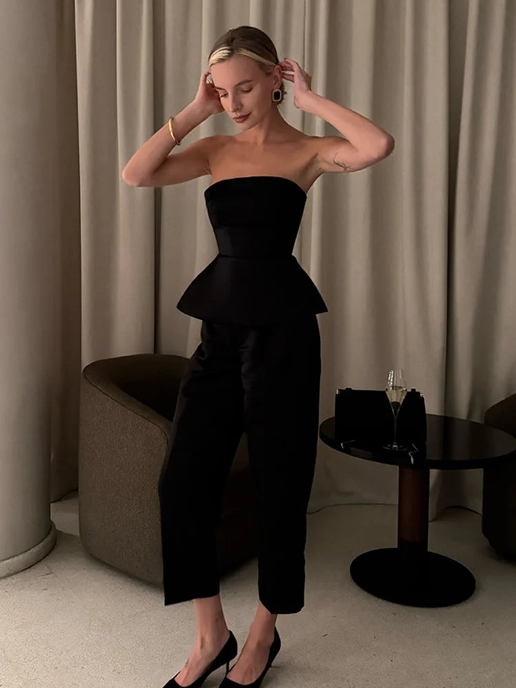 Elegant Shawl Pleated Top Long Skirt Women Set Sleeveless Tops Diamond Shawl High Waist Fashion Evening Skirts Summer Lady Suit