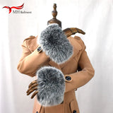 100% Real Fox Fur Cuffs Winter Natural Warm Oversized Arm Warmmer Wristband High Quality Coat Jacket Sleeve Fashion Luxury Cuffs