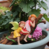 Sleeping Flower Fairy Statue Outdoor Courtyard Garden Resin Figurines For Flowerpot Flowerbed Home Decoration Cute Ornament Gift