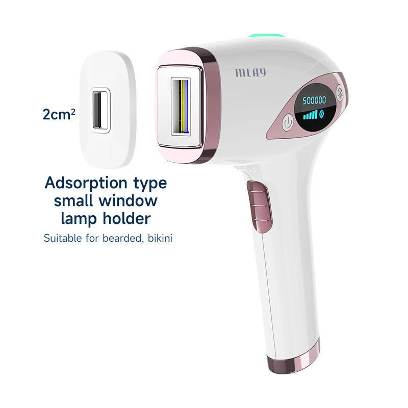 MLAY T4 IPL Laser Handheld Hair Removal Machine Ice Cool Permanent Face Body Bikini Epilator with 500000 Shots for Home Use