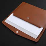 Leather File Folder Large Capacity Document Bag Business Briefcase Magnetic Button Waterproof Laptop Cases Office Organizer