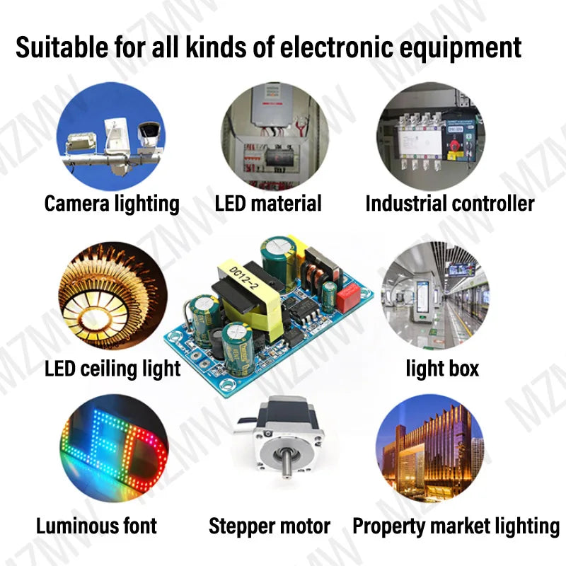 MZMW Isolated Switching Power Supply Module 220V AC to DC 12V 24V 1A 2A 3A 4A 6A 7A 8A 9A 12.5A AIndustrial Bare Board