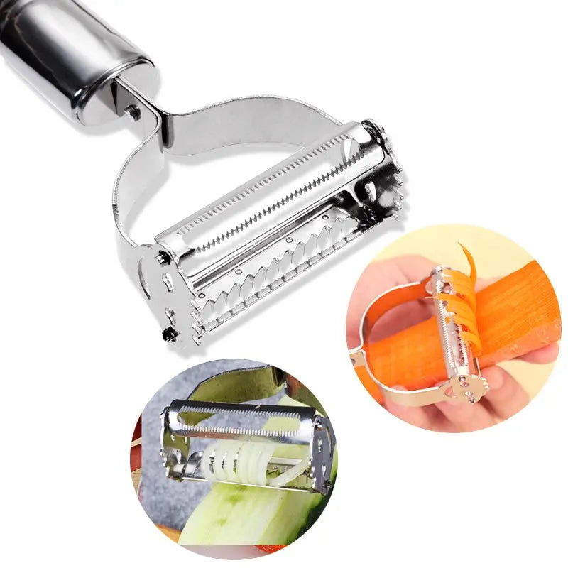 Vegetable Julienne Peeler Fruit Carrots Radish Potatoes Slicer Cutter Stainless Steel Knife Multifunction Kitchen Cooking Gadget