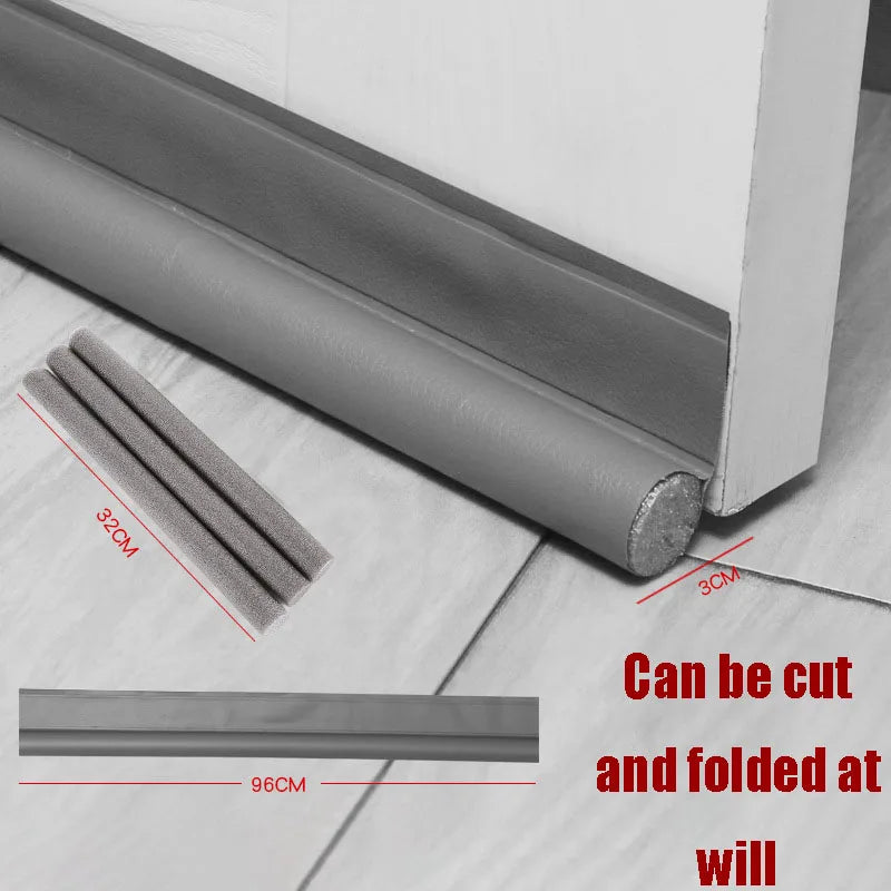 Leather back adhesive door bottom sealing strip door seam windproof strip self-adhesive single door bottom strip insect  strip