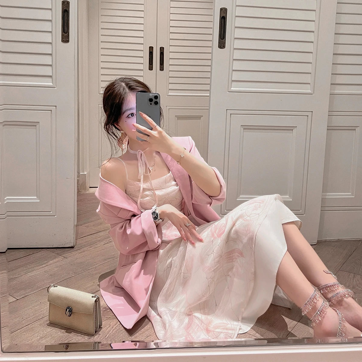 Sexy Backless Floral Stretch Suspender Dress Women's 2022 Waist Thin Section Sun Chiffon Elegant Women's Long Dresses for Party
