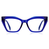 Kachawoo fashion optical glasses blue light filter tr90 cat eye glasses frame women trendy European style blue black thick frame