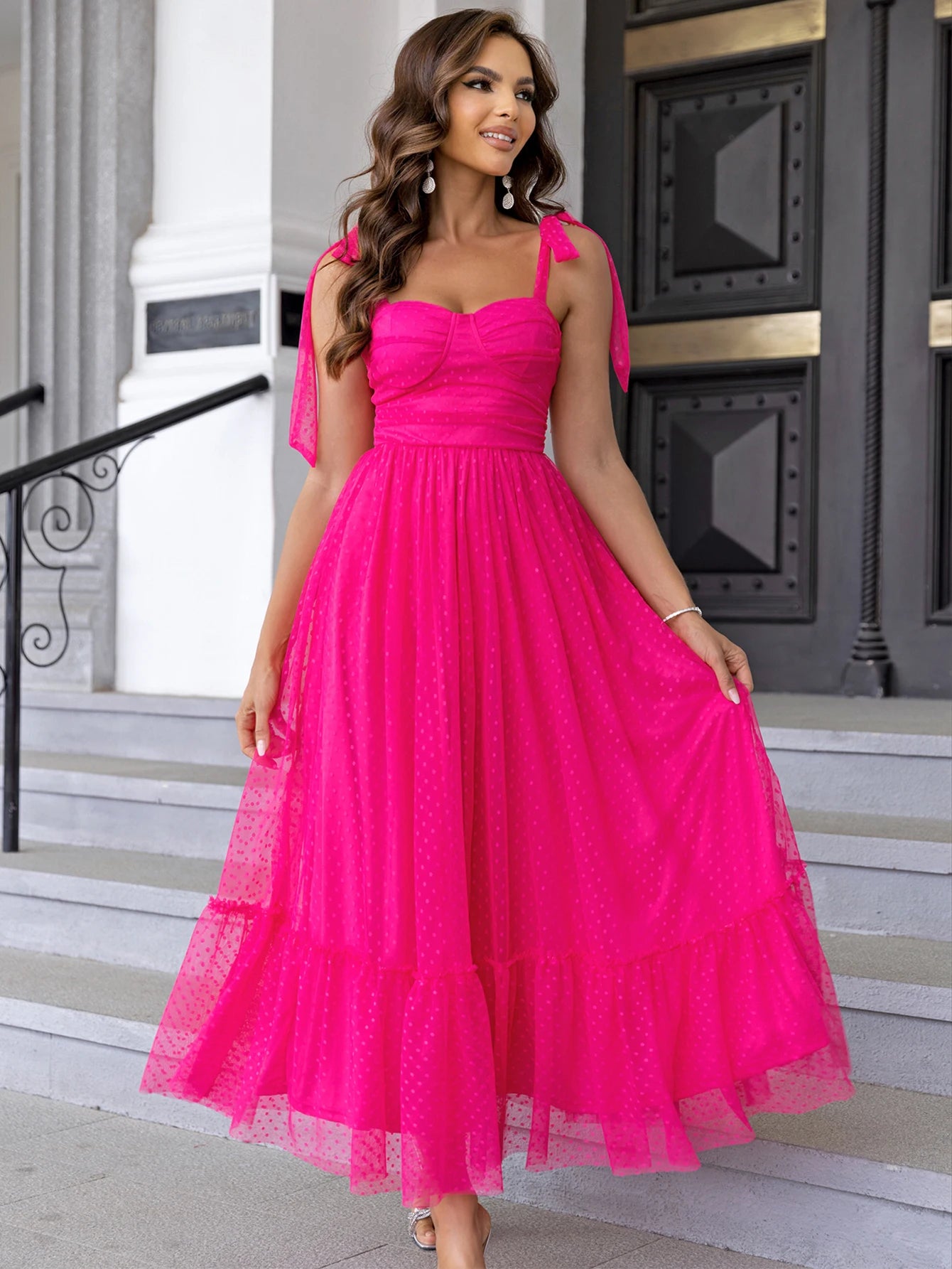 Sexy backless mesh maxi slip summer dress women 2026 elegant long prom evening dresses luxury Gauze birthday party dress vestido