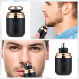 2 IN 1 Mini Portable Electric Capsule Shaver Nose Hair Trimmer Rechargeable Electric Beard Scraper Knife For Men's Travel Razor