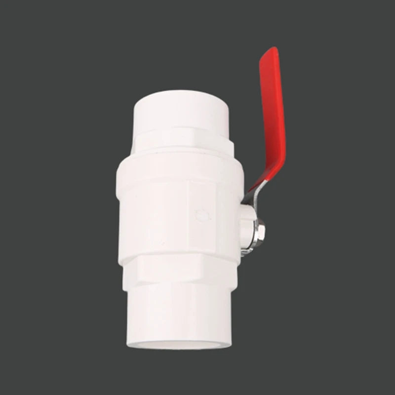 White 20/25/32/40/50mm PVC Ball Valve Plumbing U-PVC Ball Valve Plastic Repair Connector Water Pipe Switch