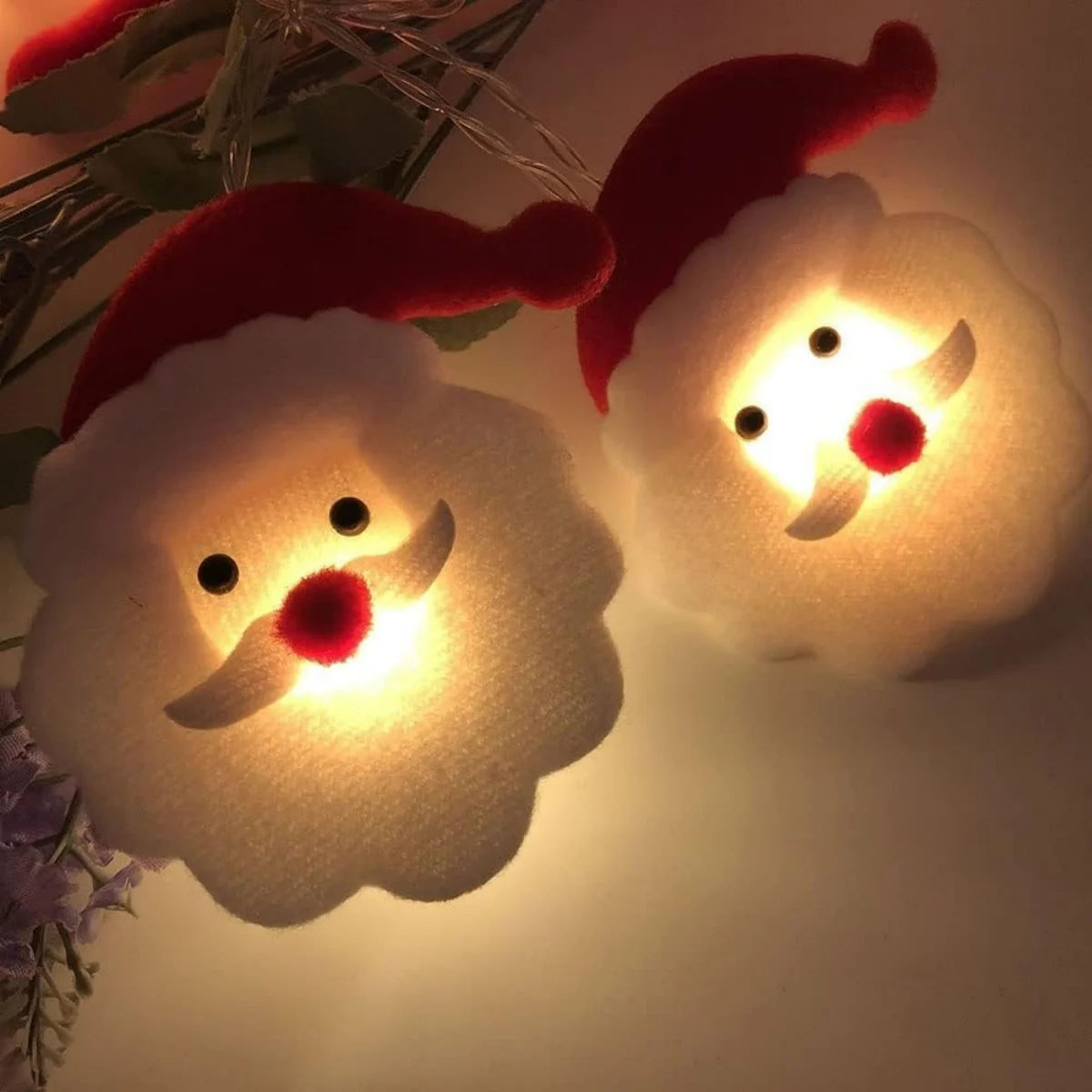 1pc 10/20 LED Christmas Santa Claus String Light Atmosphere Fairy Hanging Garland Tree Lights Battery Operated For Home Decor