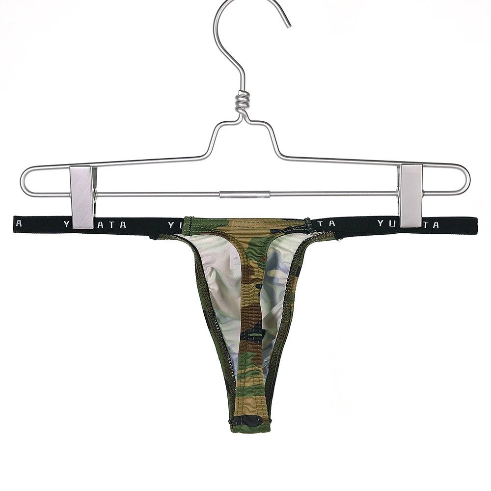 Camouflage Sexy Bulge Pouch G-String Bikini Men Breathable Low Rise Thong Briefs Panties Gays Clothes Трусы Мужские