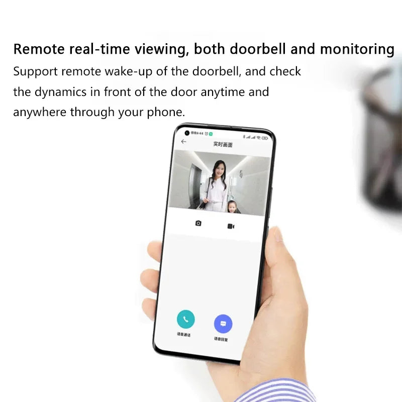 Xiaomi Smart Doorbell 3 CN Version 2K Ultra HD Night Vision Video Doorbell Long Battery AI Human Recognition For Mi home APP