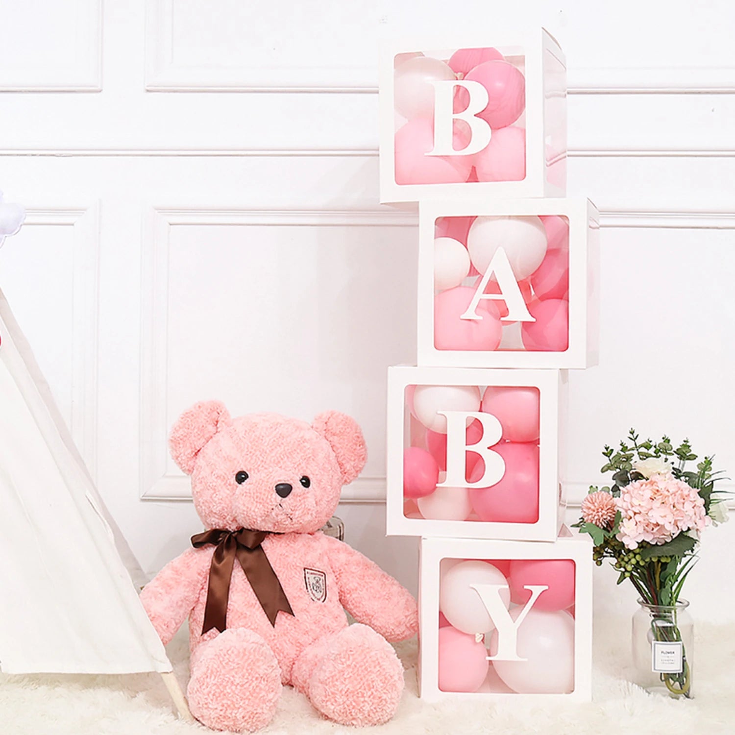 Adorable Gender Reveal Balloon Box Decoration for Boy or Girl Baby Shower to Celebrate Your Baby's First Year. Create the Perfec