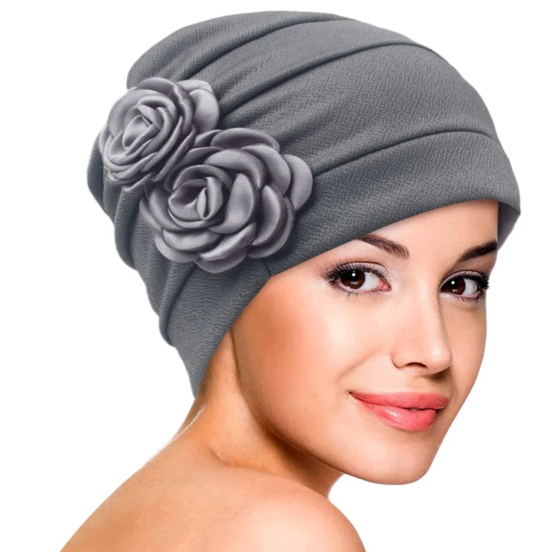 Headwear Beanie Hat Cap Twist Knot Floral Turban For Women Girl Chemo Head Wrap Soft Stretch Hair Loss Alopecia Fashion TS012