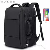 BANGE travel backpack men's business backpack school expandable USB bag large capacity 17.3 laptop waterproof fashion backpack