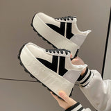 Fashion Chunky Sneakers for Women Shoes Spring Autumn Lace Up 7.5CM Thick Bottom Non-slip Light Comfortable Sport Shoe