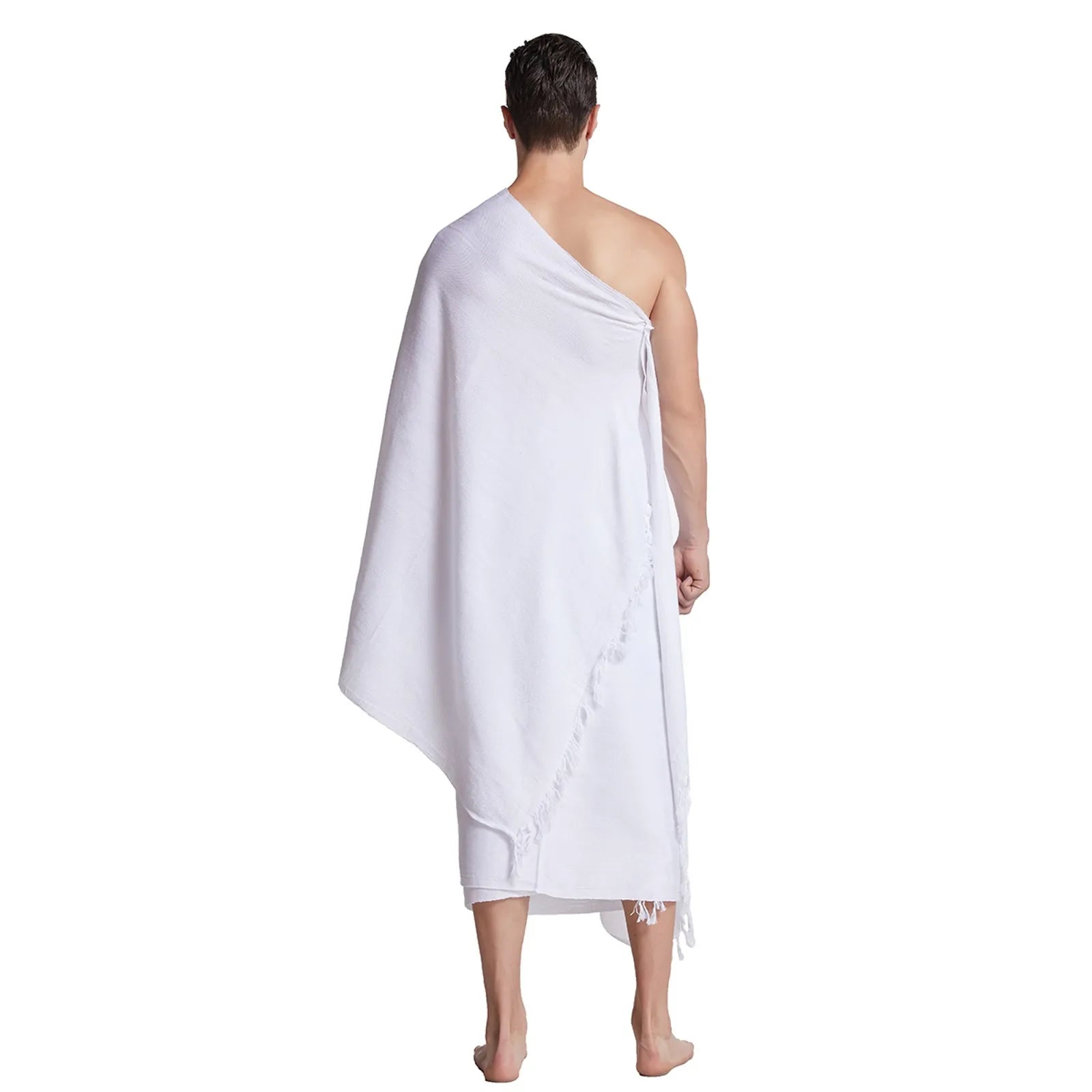 2Pcs Ihram Hajj Towel Soft Comfortable White Pilgrimage Towel Arabia Muslim Ethnic Men Prayer Shawl Worship Hajj Costume