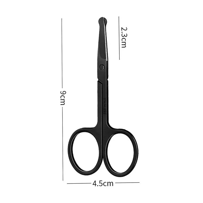 Neutral Nose Hair Trimmer for Men Stainless Steel Black Round Safety Scissors Trimer Removal Shaving Beauty Healths Trimmers