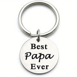 1pc Father's Day Christmas Birthday Gift for Father Dad Keychain, Best Papa Gifts Idea from Daughter Son Kids, Best Papa Ever