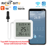 Tuya WiFi Temperature Humidity Sensor With External Probe for Smart Home Hygrometer APP Monitoring For Plants Aquarium Winery