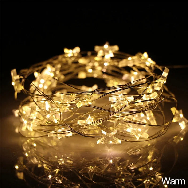 4M LED Fairy Light CR2032 Battery power Holiday Lighting Star String Garland Decoration For Wedding Bedroom Party Gift Ornament