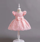 New Embroidery Dress for Girls Children's Clothing Girls' Party Dresses Pink Princess Clothes