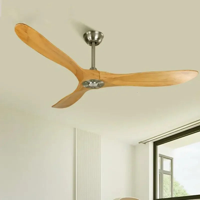 60 70 88 Inch Large Ceiling Fan Only Remote Control DC Motor Reverse Wood Blades Fans Lighting High Quanlity Design Wooden Fans