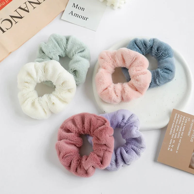 New Women Fashion Hair Bands Headdress Korean Cute Plush Scrunchie Headband Female Hair Accessories Headwear