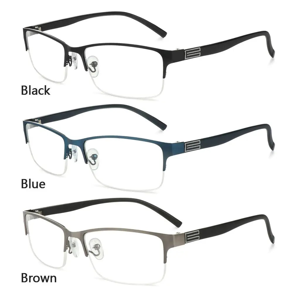 Men Square Frame Business Myopia Glasses Vintage Eye Protection Ultra Light Eyeglasses Vision Care 100~600 Diopter