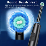 Rotation Electric Toothbrush Waterproof USB Rechargeable Electric Toothbrush 8 Brush Replacement Heads for Adult Oral Care