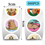 500pcs/roll Cute Capybara Cartoon Graffiti Stickers DIY Phone Guitar Laptop Notebook Suitcase Waterproof Sticker Kids Toy